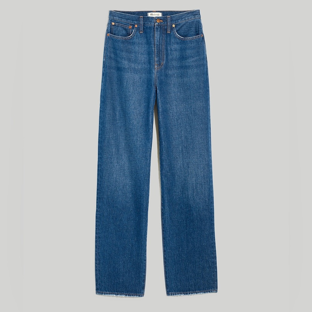 NWT Madewell Baggy Straight Jeans in Dark Worn Indigo Wash - Picture 3 of 6